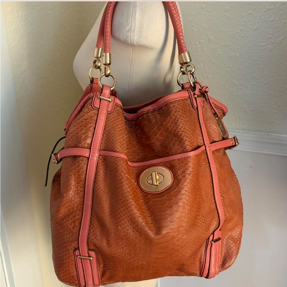 Coach Handbags - Elegant Orange Leather Handbag